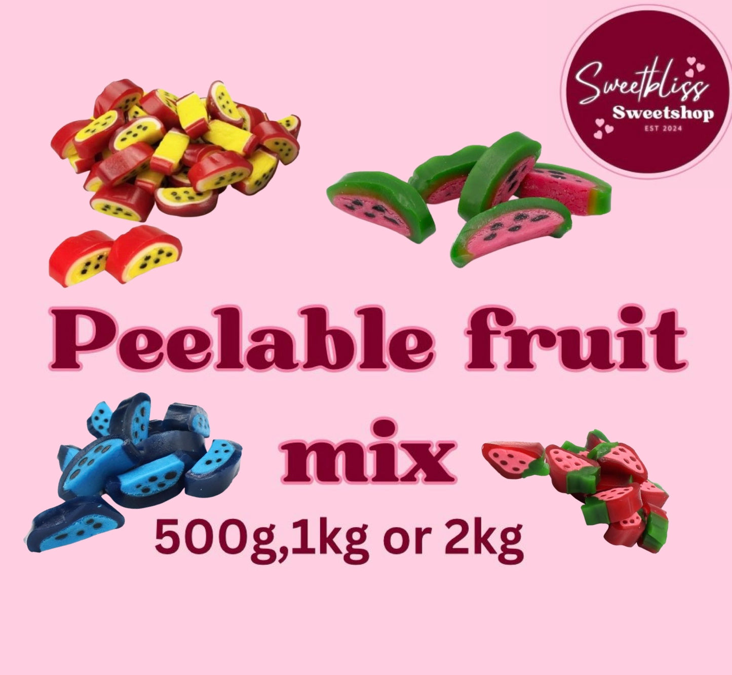 Peelable Fruit Slices Mix in Three Sizes 500g, 1kg or 2kg Bag
