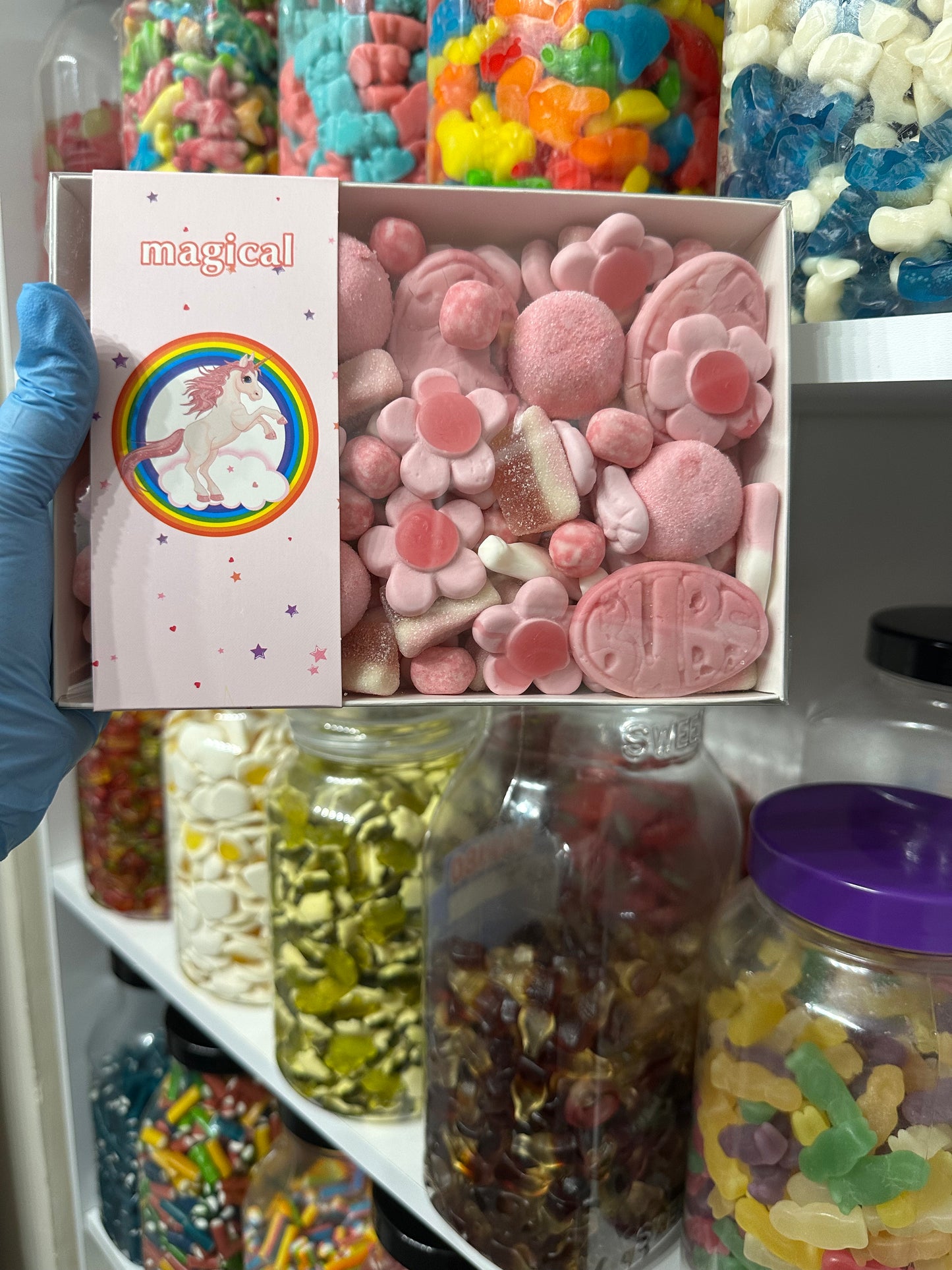 Sweet Treat Boxes For All Occasions filled with a Theme of your Choice from Happy Birthday, Rainbow, Blue, Pink Red, Green & more approx 700g-800g wieght