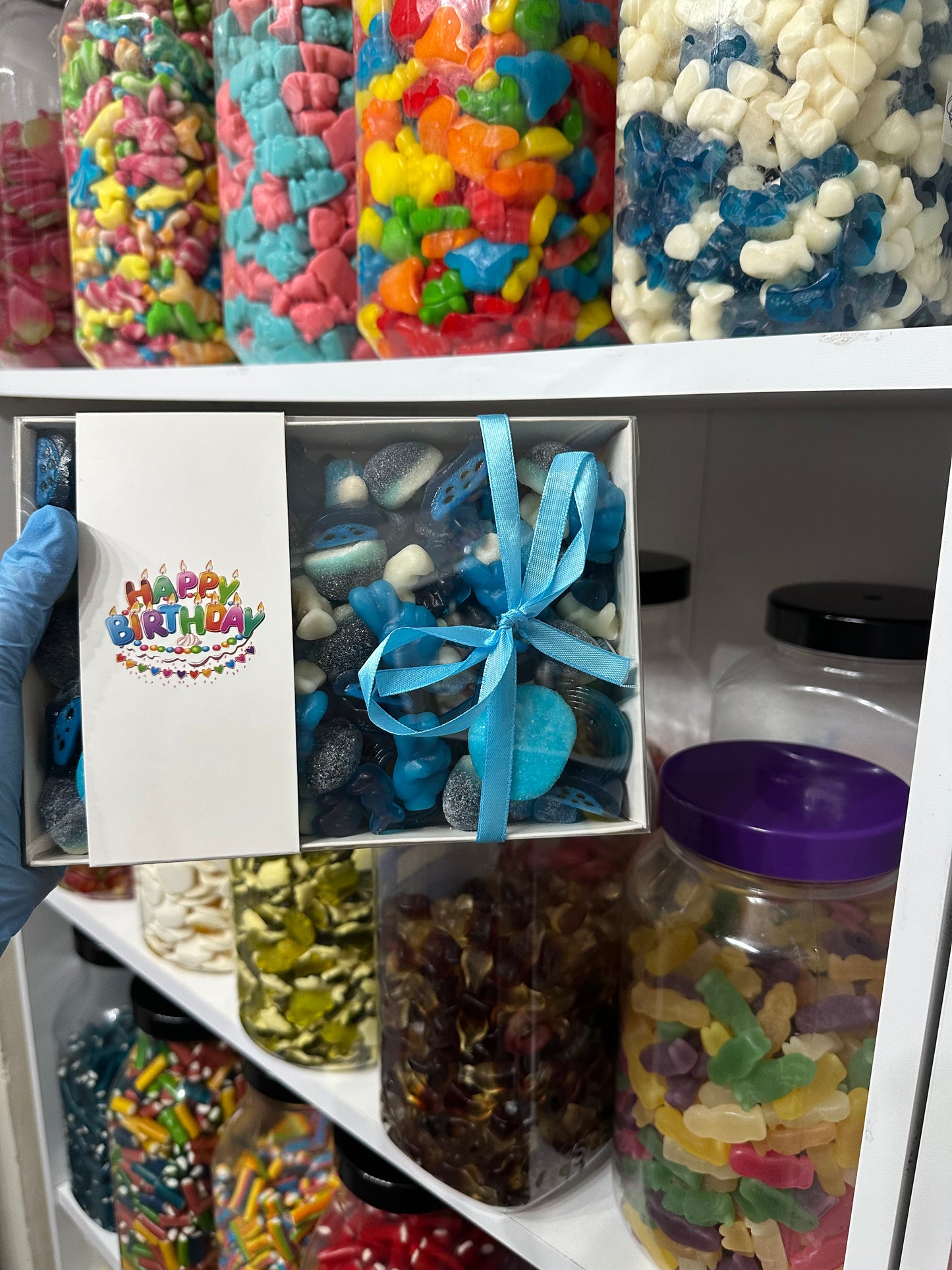 Sweet Treat Boxes For All Occasions filled with a Theme of your Choice from Happy Birthday, Rainbow, Blue, Pink Red, Green & more approx 700g-800g wieght