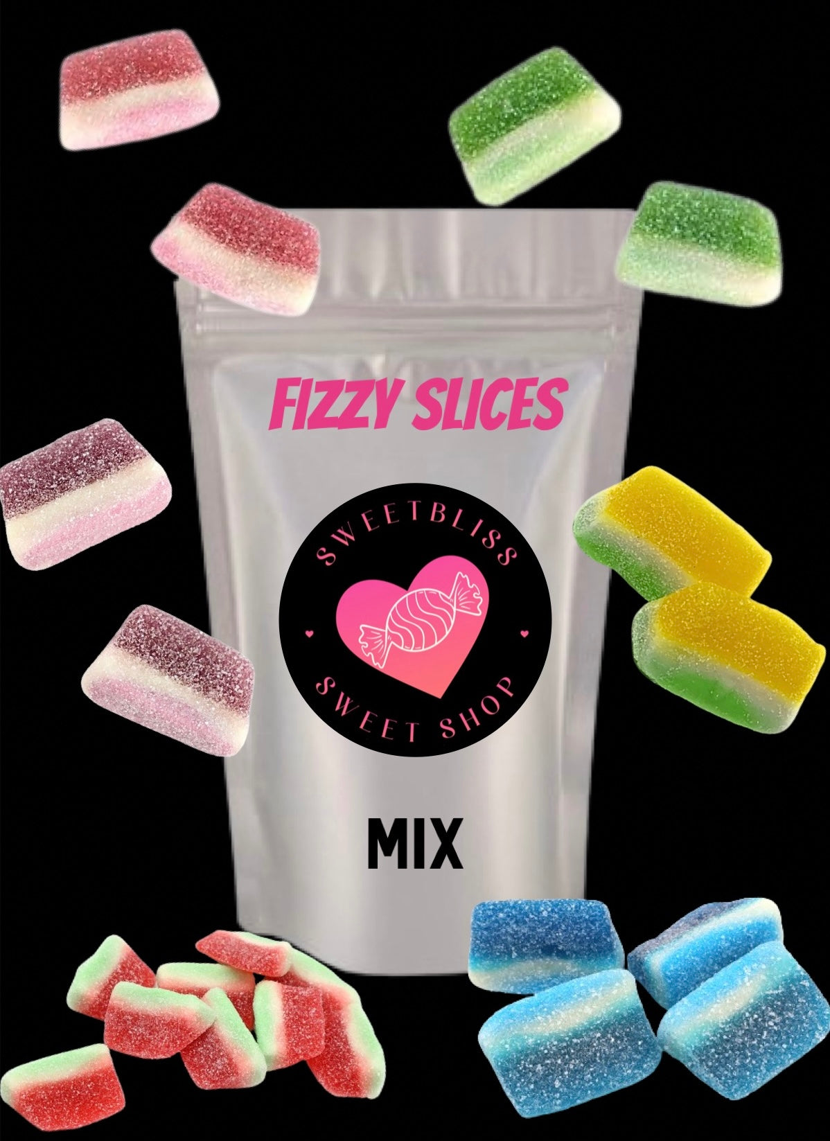 Fizzy/Sour Slices Mix Bag choose 500g, 1kg or 2kg