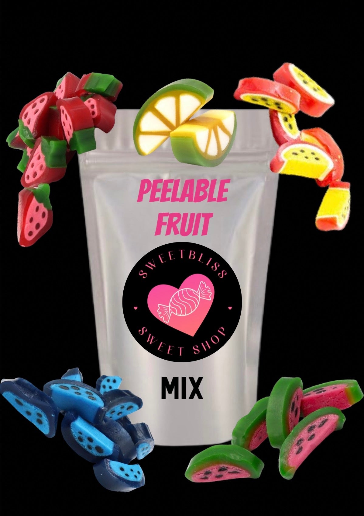 Peelable Fruit Slices Mix in Three Sizes 500g, 1kg or 2kg Bag