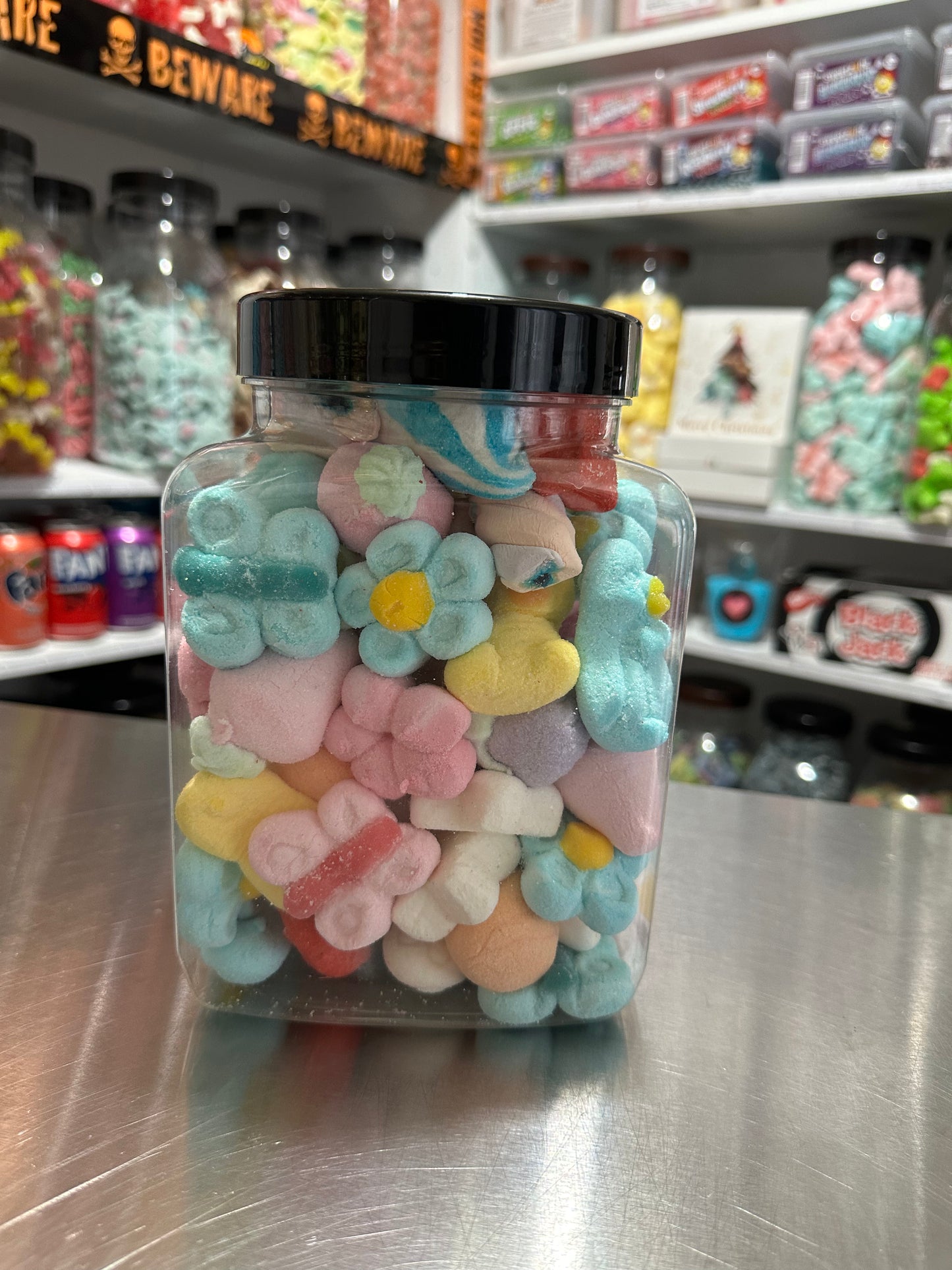Mixed MarshMallows Jar in two sizes 1.5L Jar or 3.25L Large Victorian Jar