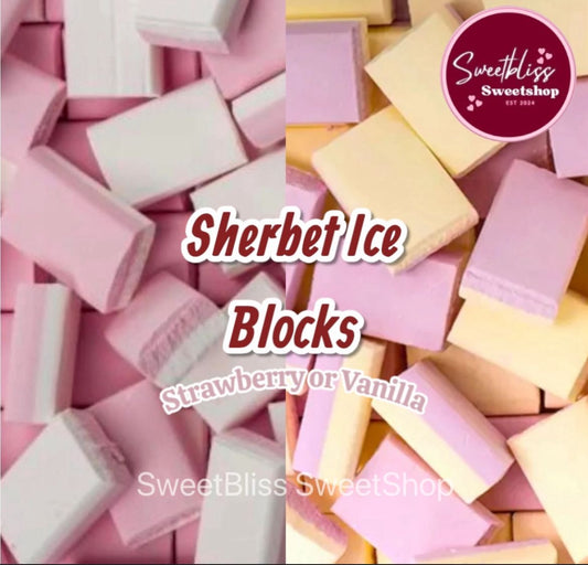 Van-Vliet Sherbet Ice Blocks Vanilla or Strawberry 10 or 20 Blocks or a Bucket