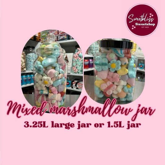 Mixed MarshMallows Jar in two sizes 1.5L Jar or 3.25L Large Victorian Jar