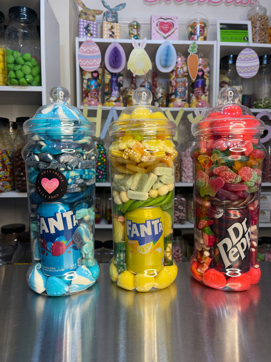 Sweet Jar with a Drink choose Dr Pepper, Coke Zero, Pepsi, Fanta(Lemon, Fruit Twist, Grape, Berry)