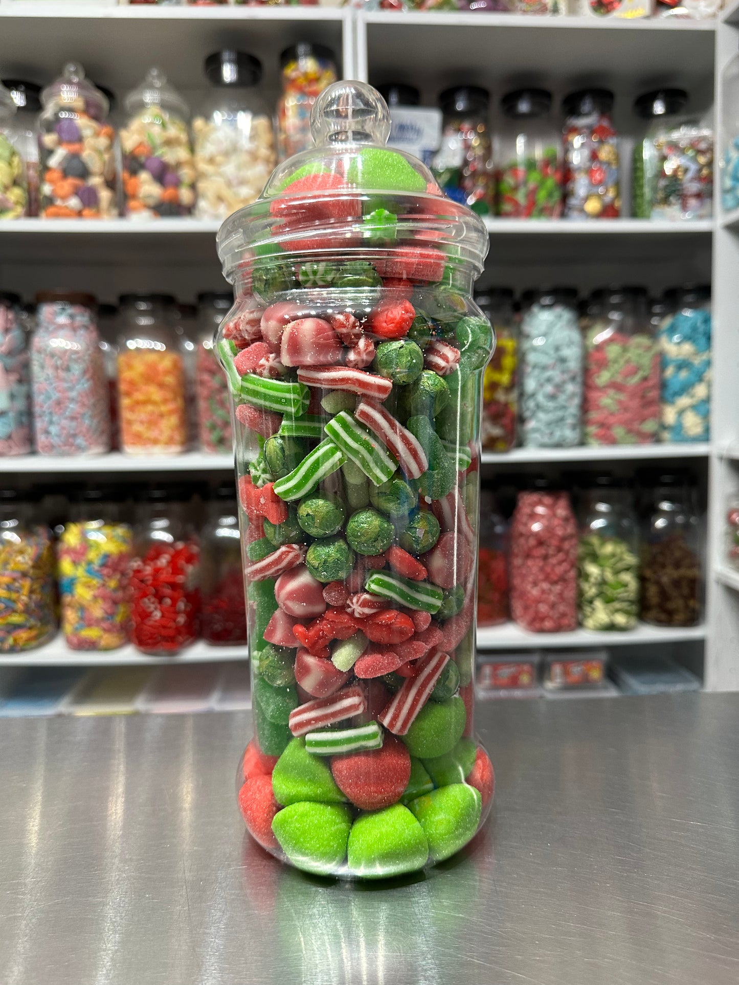 Large Kinder Santa Sweet Jar Customisable with your choice of pick n mix