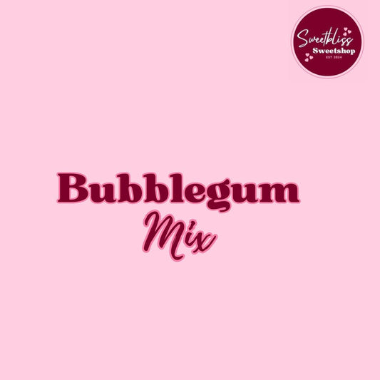 Bubblegum Mix featuring nostalgic Bubblegum flavoured sweets like Fizzy Bubblegum Bottles, Mermaids, Pigs, Turtles, Bears
